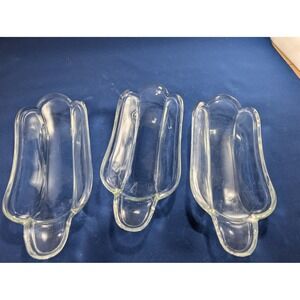 Vintage‎ Indiana Glass Banana Split Boats 9x4 inch Ice Cream Sundae Set of 3